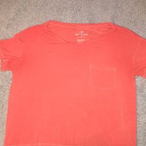 Cropped AEO soft & sexy pink/ orange shirt